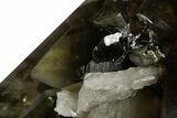 Dark Smoky Quartz Crystal Cluster on Metal Stand - Brazil #349471-6